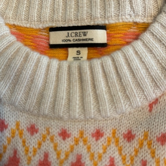 NWOT JCrew Cashmere Fair Isle crewneck sweater - Picture 9 of 9
